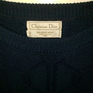 😎 Vtg Christian Dior Designer Cable Sweater
